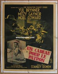 k016 SURPRISE PACKAGE linen French movie poster '60 Brynner, Gaynor
