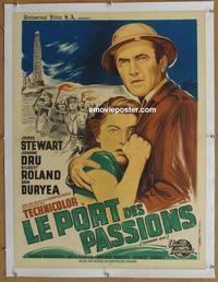 k018 THUNDER BAY linen French movie poster '53 Anthony Mann, Duryea