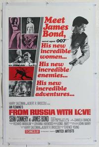 k322 FROM RUSSIA WITH LOVE linen style A 1sh '64 Sean Connery is Ian Fleming's James Bond 007!