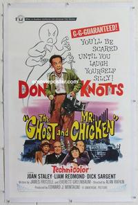 k325 GHOST & MR CHICKEN linen one-sheet movie poster '65 Don Knotts, Staley