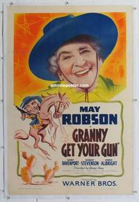 k330 GRANNY GET YOUR GUN linen one-sheet movie poster '40 May Robson
