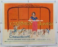 k239 CARMEN JONES linen half-sheet movie poster '54 Belafonte, Dandridge