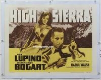 k240 HIGH SIERRA linen half-sheet movie poster R56 Humphrey Bogart, Lupino