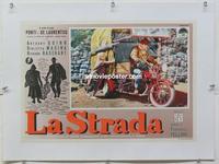 k031 LA STRADA linen Italian photobusta movie poster R50s Fellini,Quinn