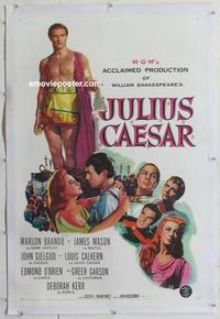 k350 JULIUS CAESAR linen one-sheet movie poster '53 Marlon Brando, Mason