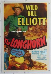 k359 LONGHORN linen one-sheet movie poster '51 Wild Bill Elliott, Coates