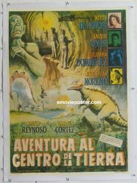 k144 ADVENTURE AT THE CENTER OF THE EARTH linen Mexican movie poster '65