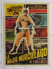 k147 BATWOMAN linen Mexican movie poster '67 sexy Maura Monti!