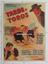 k148 BULLFIGHTER & THE LADY linen Mexican movie poster '51