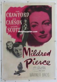 k370 MILDRED PIERCE linen one-sheet movie poster '45 Joan Crawford film noir!