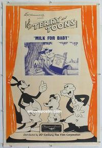 k371 MILK FOR BABY linen one-sheet movie poster '37 Terrytoons cartoon!