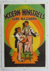 k372 MODERN MINSTRELS linen one-sheet movie poster '30 Cliff Nazarro