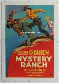 k380 MYSTERY RANCH linen one-sheet movie poster '32 George O'Brien
