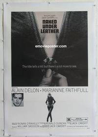 k381 NAKED UNDER LEATHER linen one-sheet movie poster '70 Marianne Faithfull