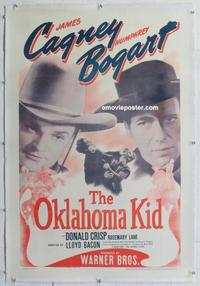 k387 OKLAHOMA KID linen one-sheet movie poster R43 James Cagney, Bogart