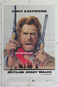 k390 OUTLAW JOSEY WALES linen one-sheet movie poster '76 Clint Eastwood