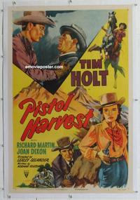k396 PISTOL HARVEST linen one-sheet movie poster '51 Tim Holt, western!