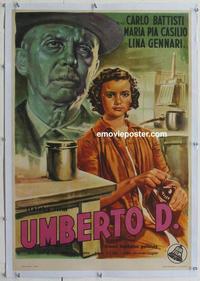 k121 UMBERTO D linen Czech movie poster '52 Carlo Battisti