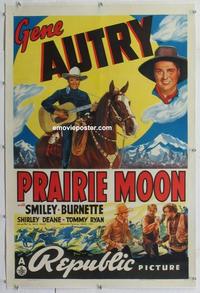 k399 PRAIRIE MOON linen one-sheet movie poster '38 Gene Autry, western