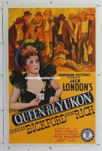 k401 QUEEN OF THE YUKON linen one-sheet movie poster '40 Jack London, Rich