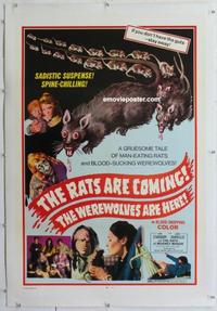 k405 RATS ARE COMING THE WEREWOLVES ARE HERE linen one-sheet movie poster '72