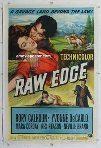 k406 RAW EDGE linen one-sheet movie poster '56 Rory Calhoun, De Carlo