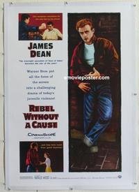 k408 REBEL WITHOUT A CAUSE linen one-sheet movie poster R05 same as 1955!