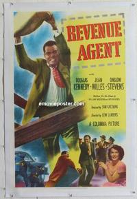 k411 REVENUE AGENT linen one-sheet movie poster '50 Talbot, tax collector!
