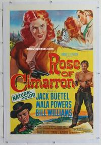 k419 ROSE OF CIMARRON linen one-sheet movie poster '52 Buetel, Mala Powers