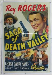 k423 SAGA OF DEATH VALLEY linen one-sheet movie poster '40 Roy Rogers