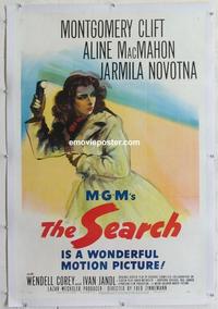 k425 SEARCH linen one-sheet movie poster '48 first Montgomery Clift!