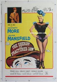 k428 SHERIFF OF FRACTURED JAW linen one-sheet movie poster '59 Mansfield