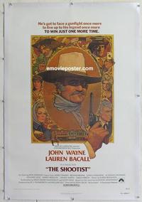 k430 SHOOTIST linen one-sheet movie poster '76 John Wayne, best Amsel art!