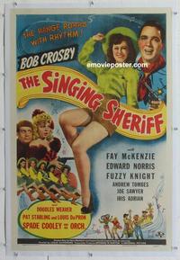 k433 SINGING SHERIFF linen one-sheet movie poster '44 Bob Crosby, McKenzie