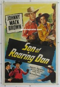 k438 SON OF ROARING DAN linen one-sheet movie poster R47 Johnny Mack Brown