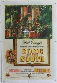 k439 SONG OF THE SOUTH linen one-sheet movie poster '46 Disney, Uncle Remus