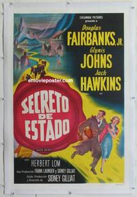 k443 STATE SECRET linen Spanish/US one-sheet movie poster '50 Fairbanks Jr