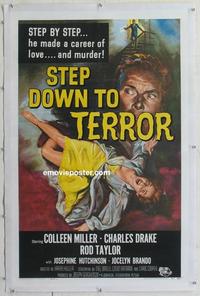 k445 STEP DOWN TO TERROR linen one-sheet movie poster '59 Miller, horror!