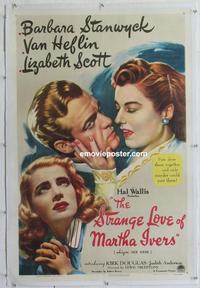 k446 STRANGE LOVE OF MARTHA IVERS linen one-sheet movie poster '46 film noir!