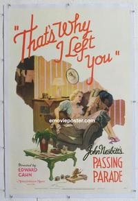 k454 THAT'S WHY I LEFT YOU linen one-sheet movie poster '43 John Nesbitt