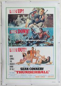 k457 THUNDERBALL linen one-sheet movie poster R80 Sean Connery as Bond