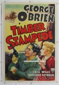 k459 TIMBER STAMPEDE linen one-sheet movie poster '39 George O'Brien