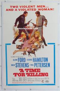 k460 TIME FOR KILLING linen one-sheet movie poster '67 Glenn Ford, Hamilton