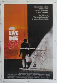 k462 TO LIVE & DIE IN LA linen one-sheet movie poster '85 William Friedkin