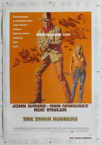 k465 TRAIN ROBBERS linen one-sheet movie poster '73 John Wayne