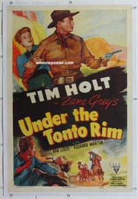 k473 UNDER THE TONTO RIM linen one-sheet movie poster '47 Tim Holt