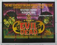 k054 EVIL DEAD linen British quad movie poster '82 Sam Raimi