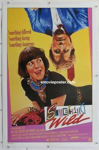 k437 SOMETHING WILD linen video one-sheet movie poster '86 Jeff Daniels