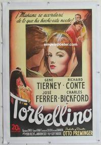 k481 WHIRLPOOL linen Spanish/US one-sheet movie poster '50 Gene Tierney