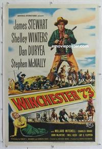 k485 WINCHESTER '73 linen one-sheet movie poster '50 James Stewart, Winters